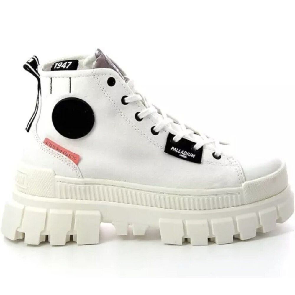 Palladium White High-Top Platform Sneakers with Black Accent